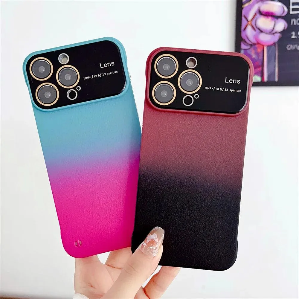 Ultra-Thin Gradient Frameless Cute Phone Case for iPhone 15, 12, 13, 14, 13 Pro, and 14 Pro Max