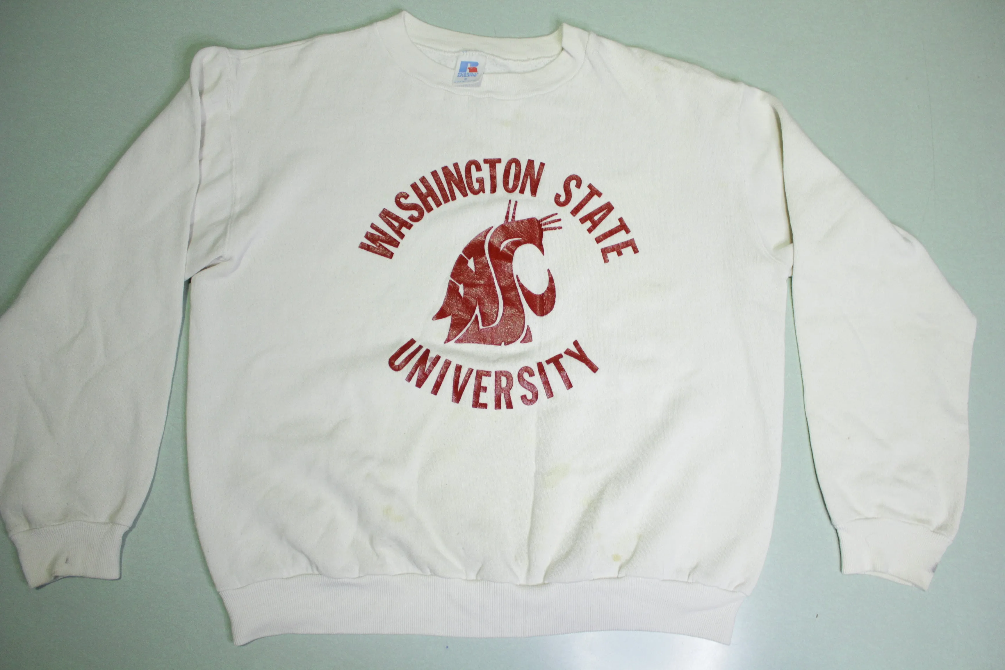 Washington State University WSU Cougars Vintage 80's Cocaine White Crewneck Sweatshirt