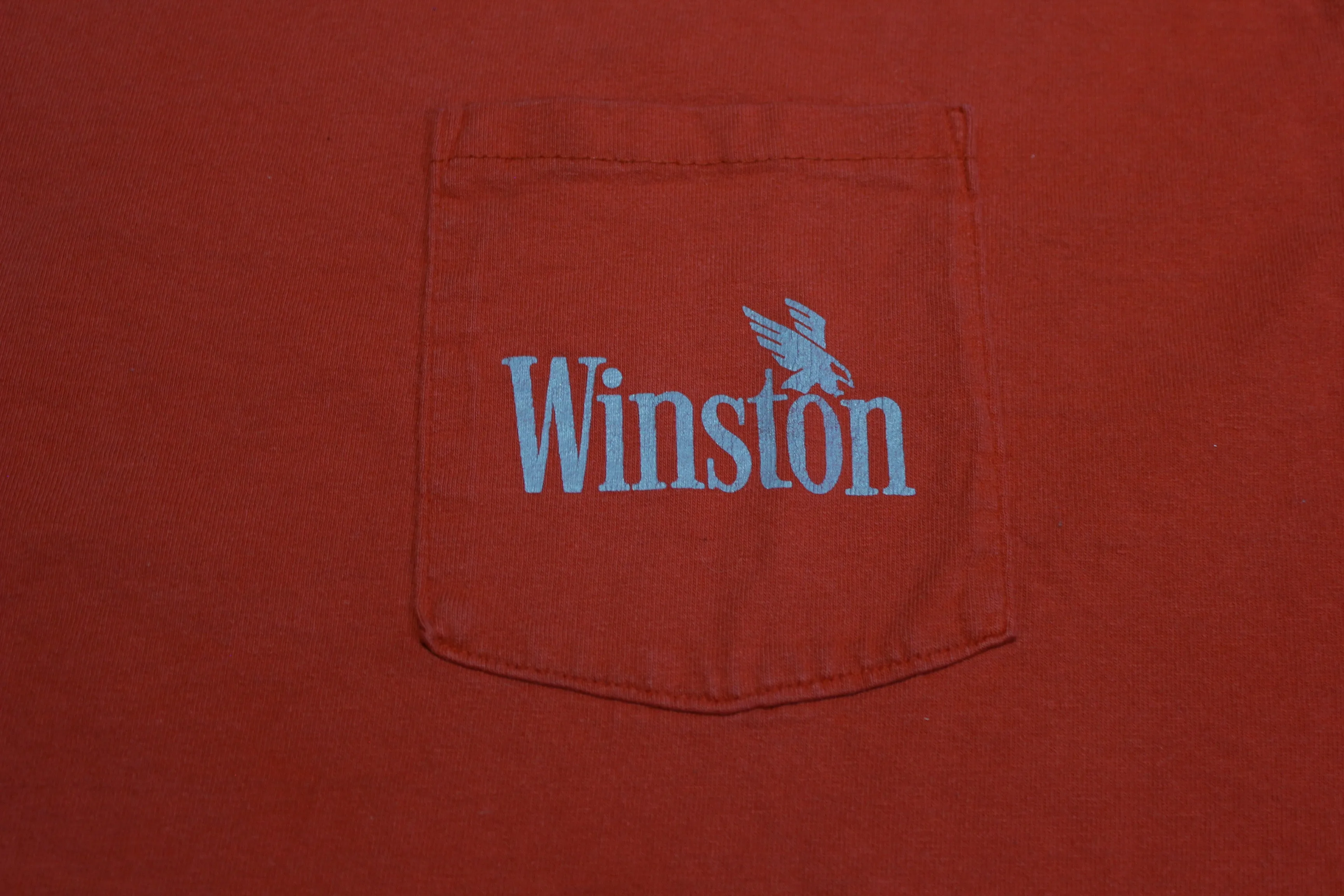 Winston Flying Eagle Cigarettes Vintage 90's Single Stitch Made In USA Promo Pocket T-Shirt