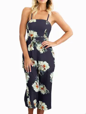 Women Floral Wide Leg Rompers