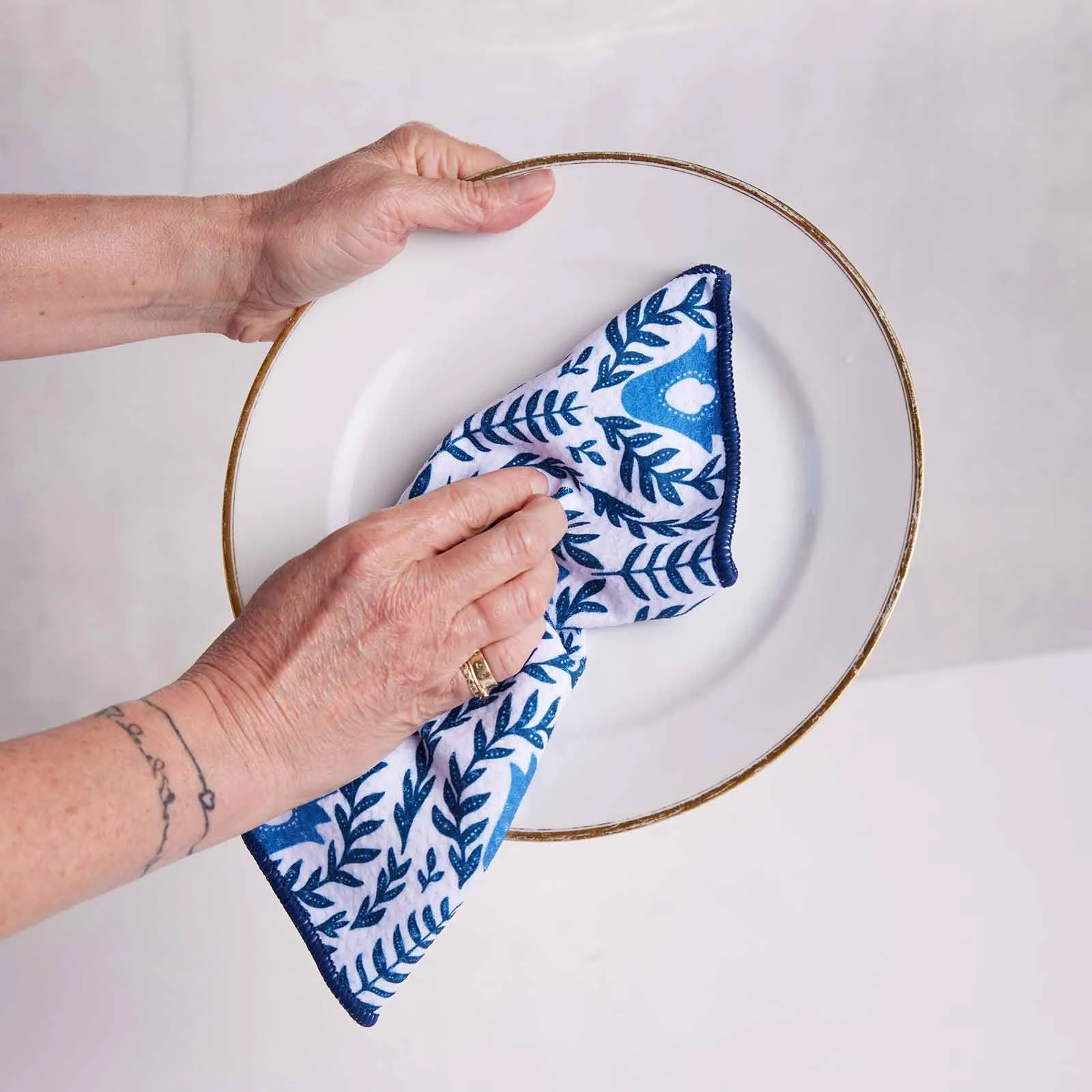 Yorktown blu Kitchen Dish Cloths (Set of 3)