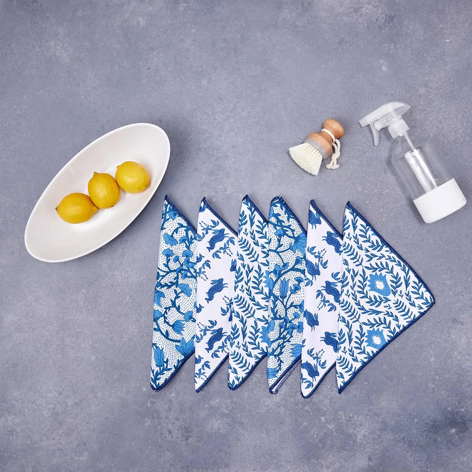 Yorktown blu Kitchen Dish Cloths (Set of 3)