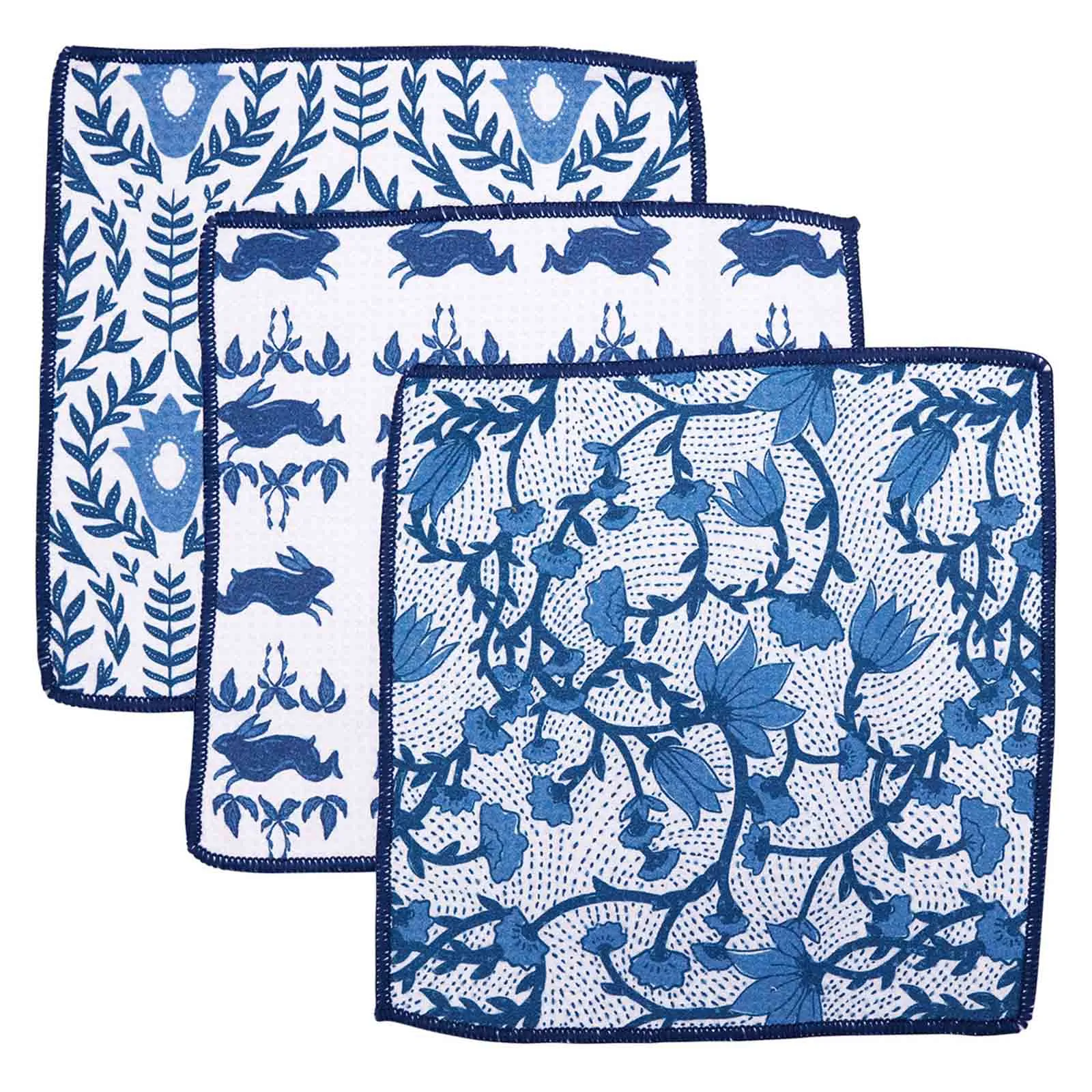 Yorktown blu Kitchen Dish Cloths (Set of 3)